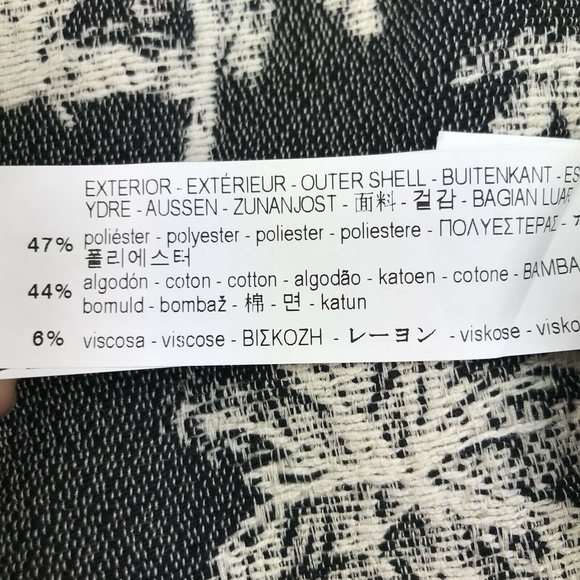 Zara Basic Collection Jacquard Coat Jacket Sz L - Picture 6 of 6